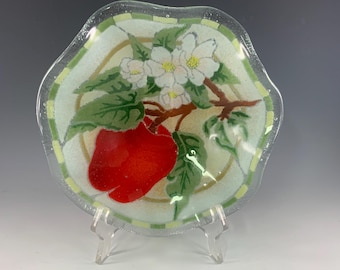 Peggy Karr Apple Blossom Bowl with Ruffled Edge