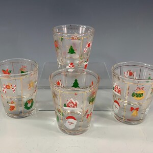 Culver Christmas Potpourri Shot Glasses ~ Set of 4