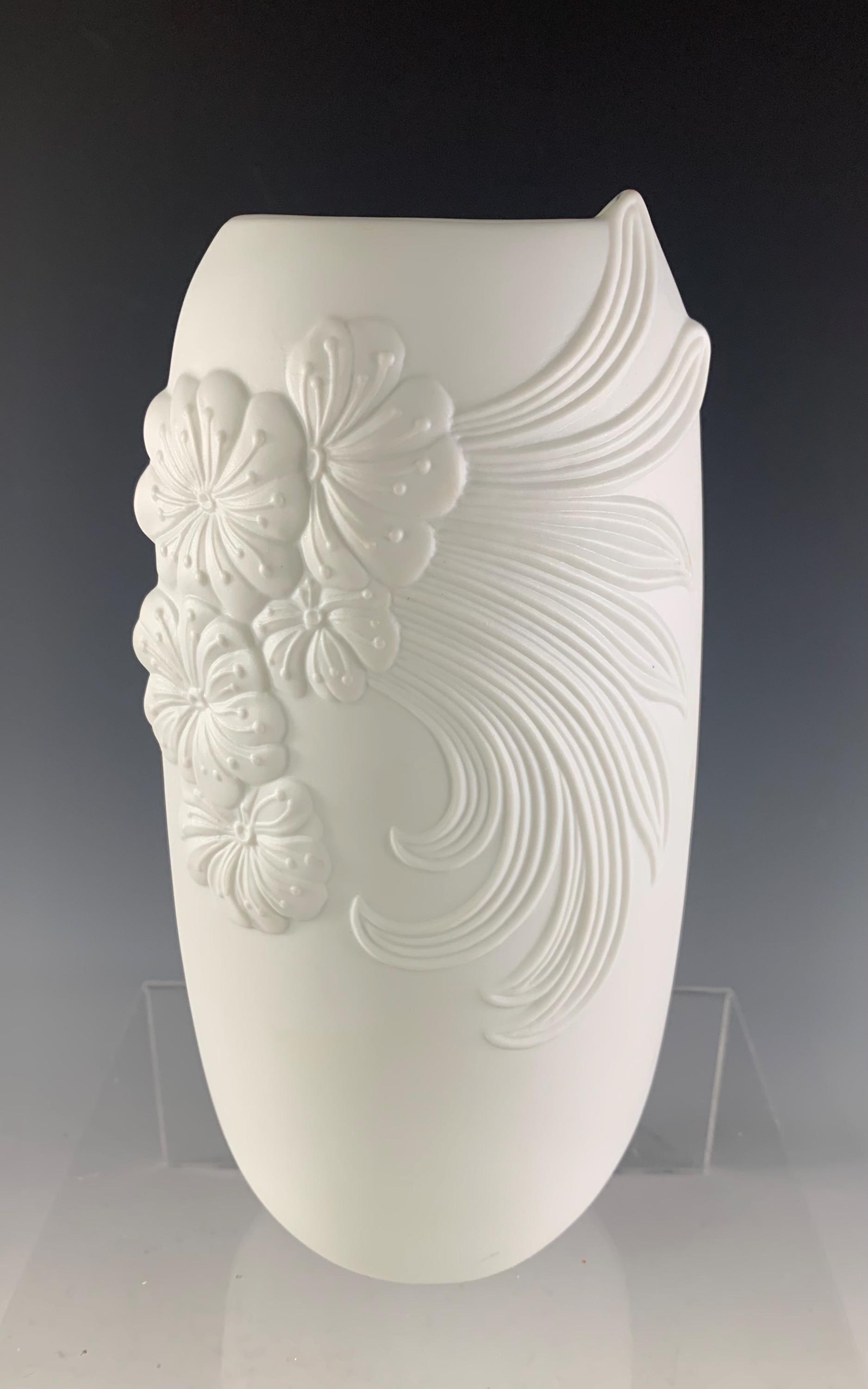 AK Kaiser West Germany White Porcelain Vase Designed by Manfred