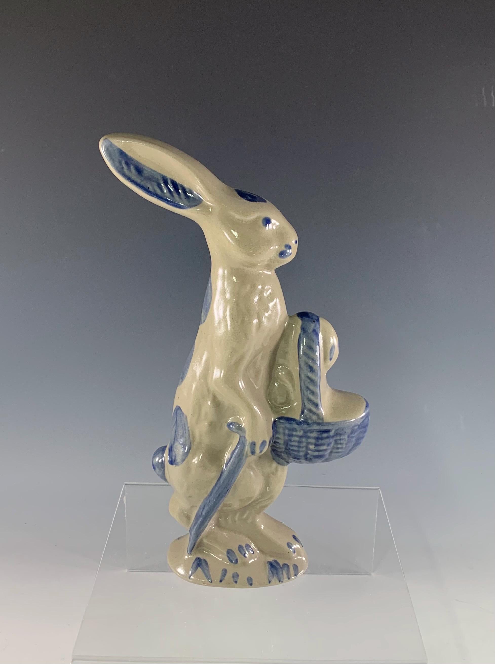 Beaumont Brothers Pottery Rabbit With Basket and Cane - Etsy