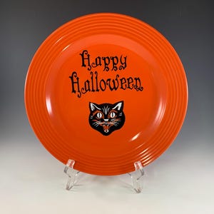 Kitschy Halloween Cat Decorative  Plate