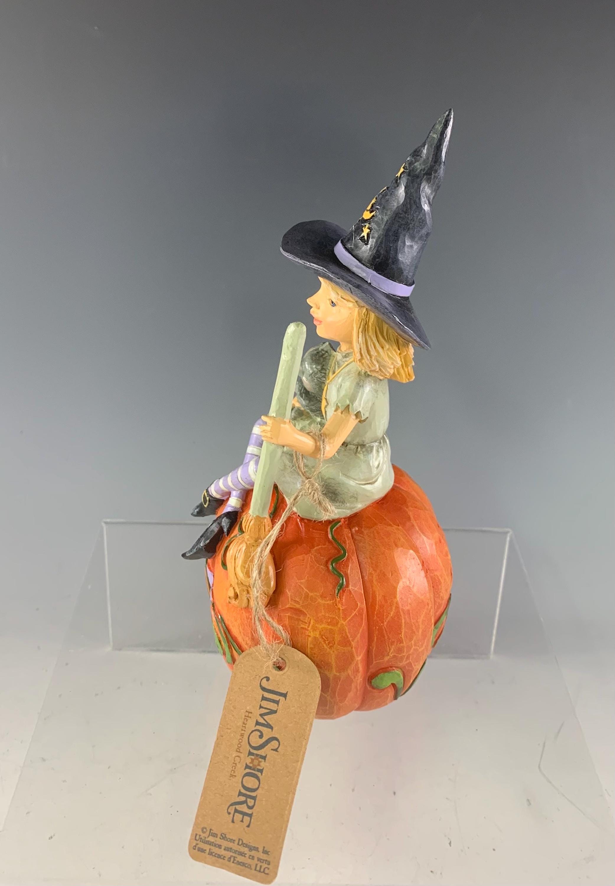 Jim Shore Heartwood Creek 7-inch Lighted Halloween Pumpkin  Jim Shore Orange and Green Holiday Decor Pumpkin display picture 1