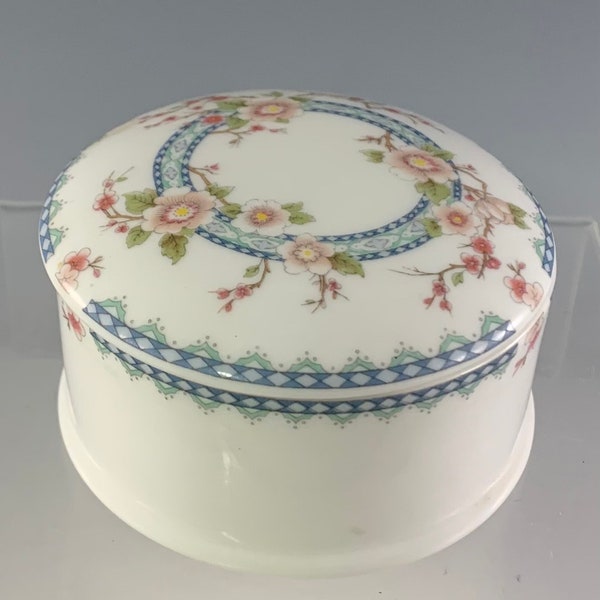 Coalport England “April” Round Covered Trinket Box