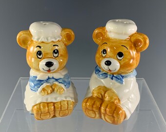 Lefton Chef Teddy Bears Salt and Pepper Shakers - Etsy