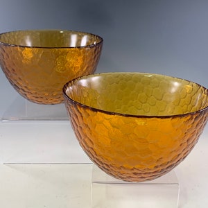 Deep Amber Honeycomb Bowl ~ Two Available