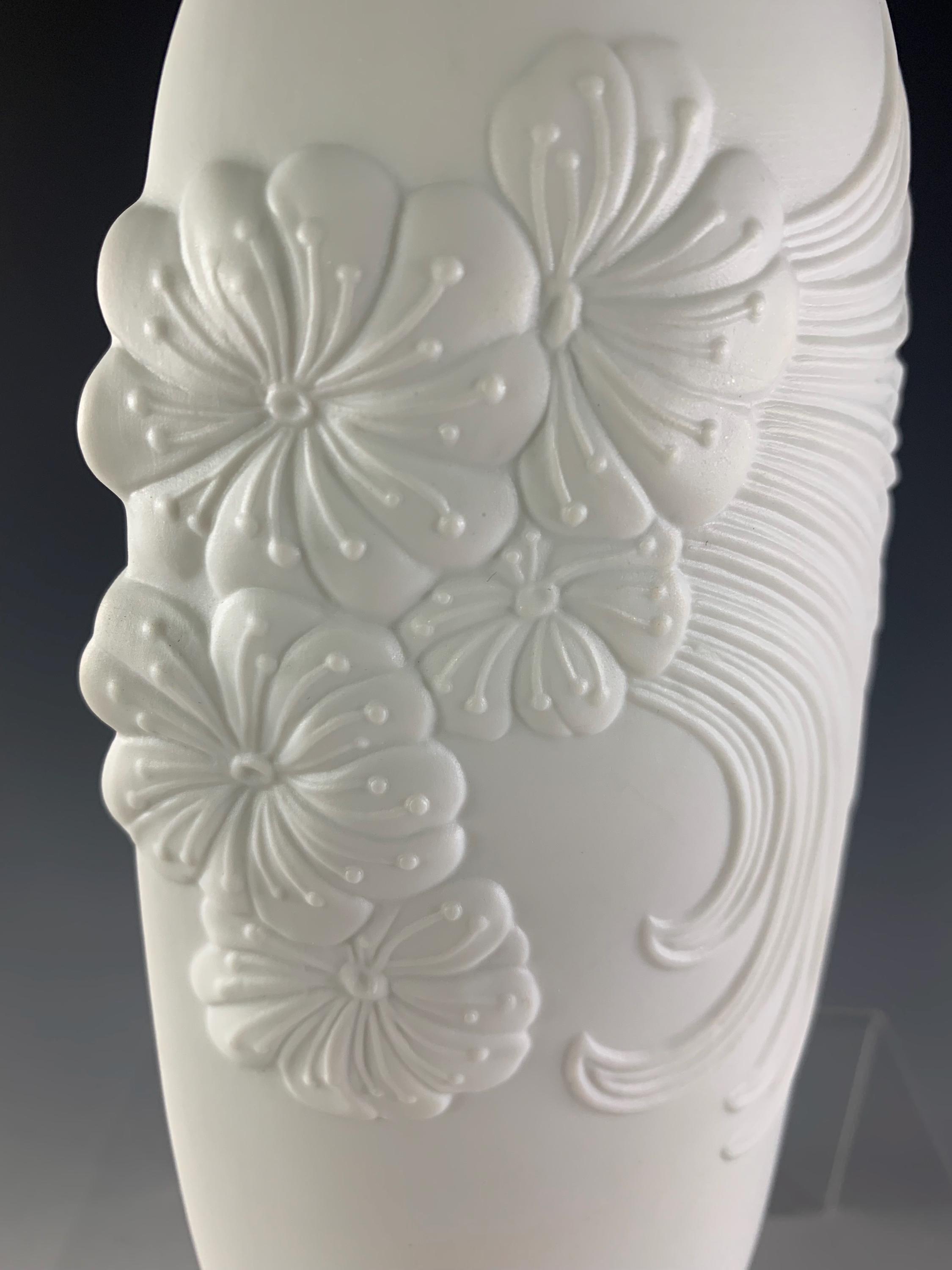 AK Kaiser West Germany White Porcelain Vase Designed by Manfred
