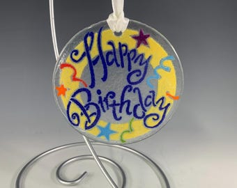 Peggy Karr Happy Birthday Ornament/Suncatcher