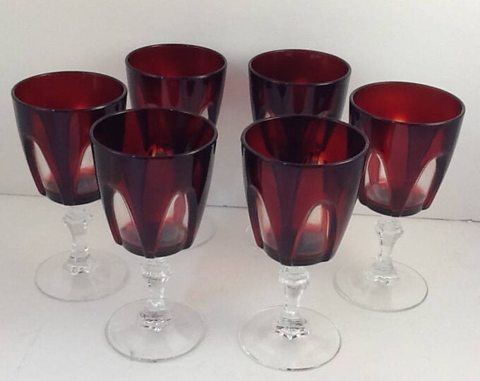 Cristal D'arques Gothic Wine Glasses Set of 6 Etsy