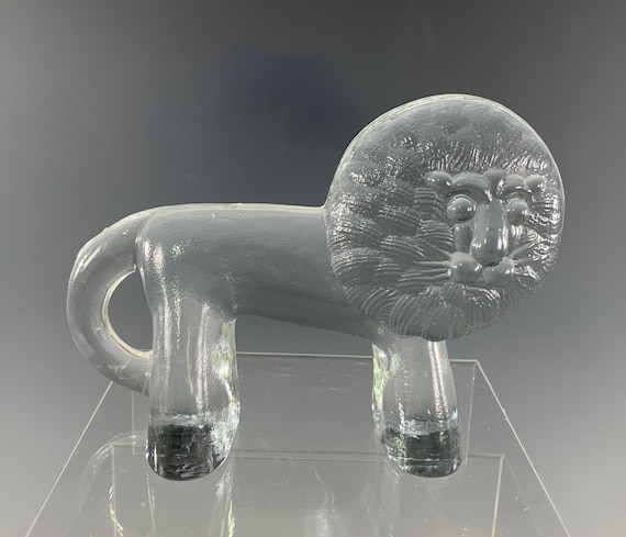 KOSTA BODA　Zooシリーズ ライオン Kosta Boda Large Lion Figurine From the Zoo Series - Etsy