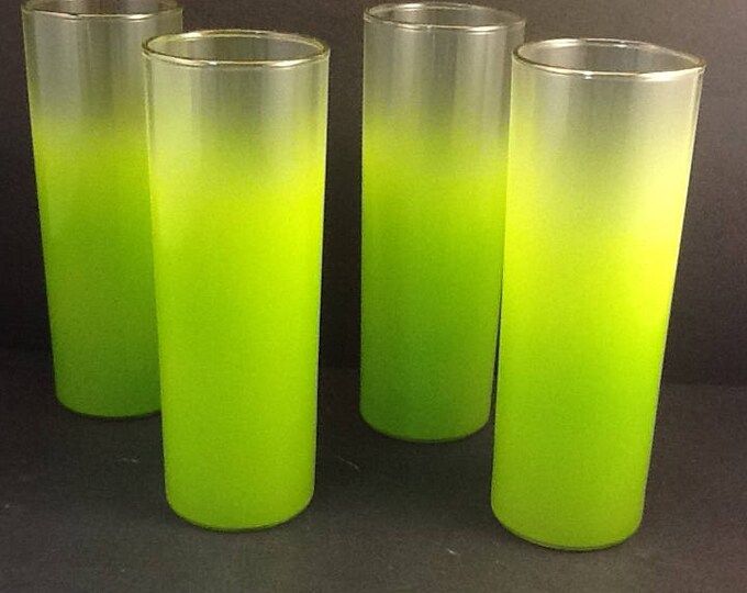 Blendo Lime Green Tom Collins Glasses Set of 4 Etsy