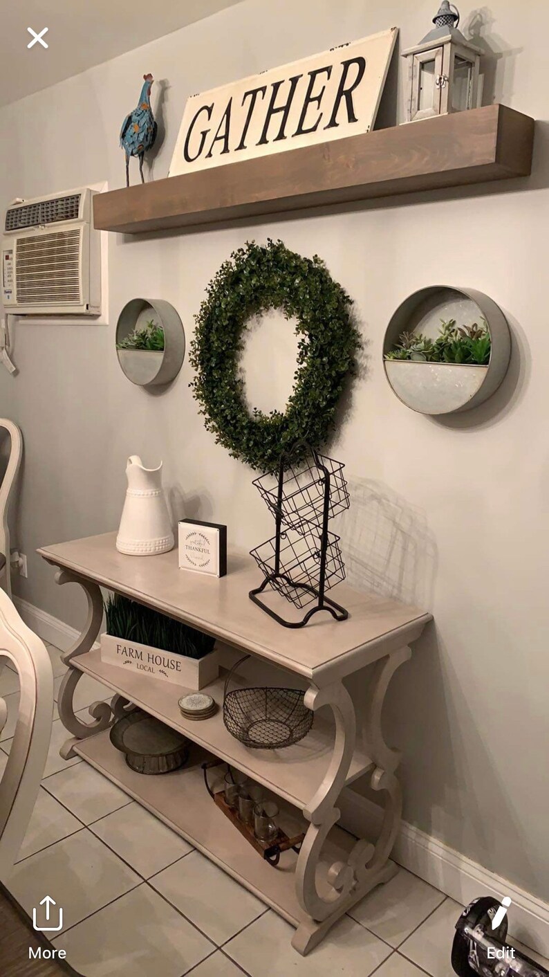 Rustic Farmhouse Style Chunky Box Shelf / Mantel / Floating Etsy