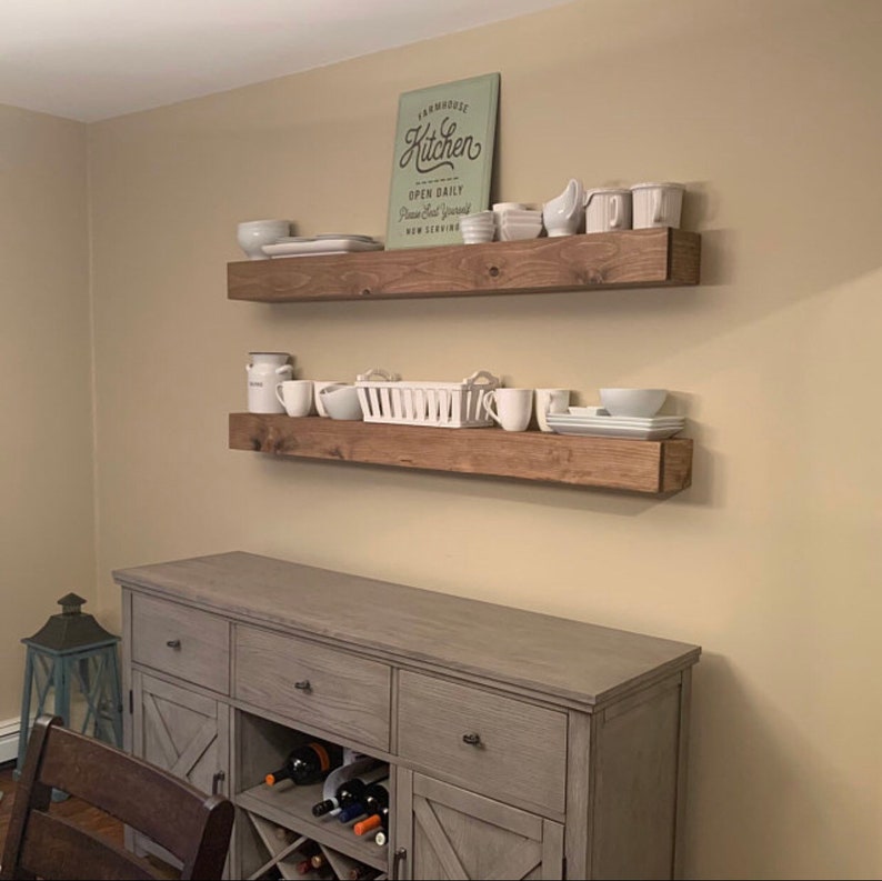Rustic Farmhouse Style Chunky Box Shelf / Mantel / Floating Etsy