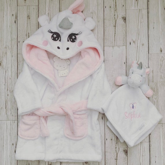 personalised baby girl dressing gown