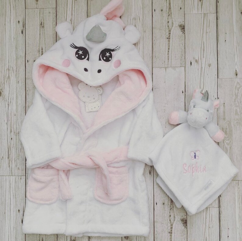 baby unicorn dressing gown