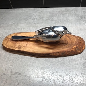 Besteck Vogel Skulptur – Handgemachtes recyceltes Silberbesteck – Garten oder Wohndekor: Handgefertigte Metallfigur