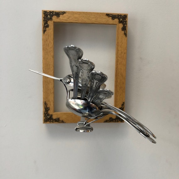 Cutlery birds, hand-made silverware birds, wall art birds, bird figurines, spoon artwork, Welded stainless steel bird Ornament, Bird lover