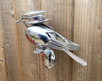 Cutlery Bird, up cycled silverware,  silverware sculpture, welded art, spoon bird, scrap art,  Silverware Bird, Spoon Bird, Silverware Art,