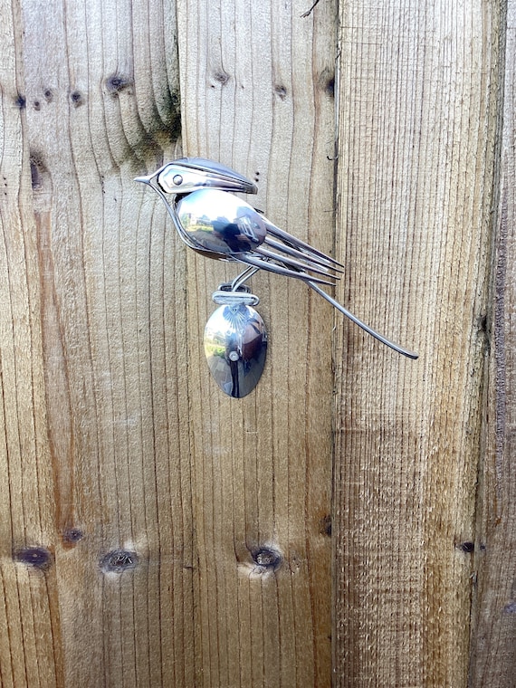 Cutlery bird, bird figurine, upcycled silverware, spoon bird, bird made from cutlery, metal bird art, bird art, wall art, bird gift