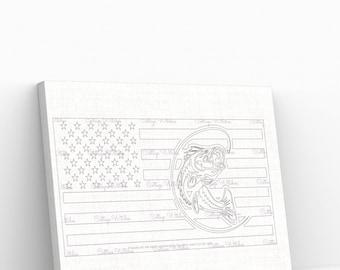 Bass Fish American Flag SVG