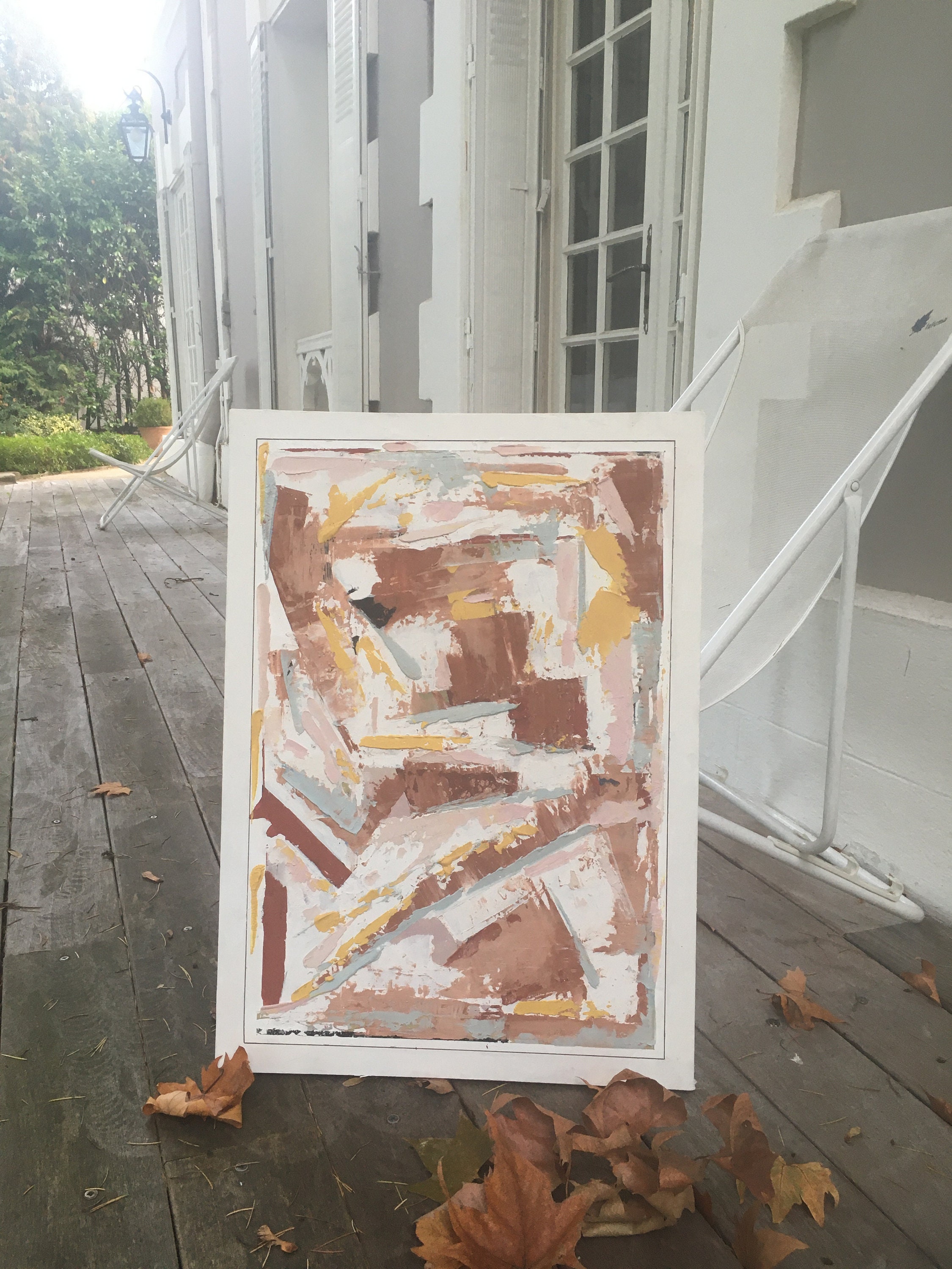 Terre d' Ocre 70x50, Peinture Abstraite, Art Moderne, Décoration Murale, Abstract, Oeuvre Unique, Pr