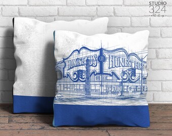 Honest Ed's Square Pillow | Blue Prints