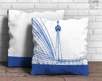 CN Tower Square Pillow | Blue Prints
