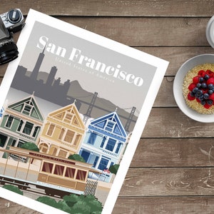 San Francisco print, San Francisco poster, San Francisco travel print, San Francisco poster, American travel wall art, USA travel poster