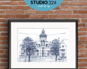 Toronto Landmark Art Print, Hand Drawn Architecture Sketch, Wall Hanging Poster, Travel Souvenir Art Prints, Home Decor Gift