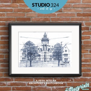 Toronto Landmark Art Print, Hand Drawn Architecture Sketch, Wall Hanging Poster, Travel Souvenir Art Prints, Home Decor Gift