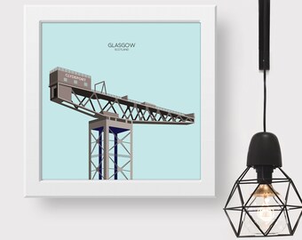 Glasgow Scotland UK, Minimalist Travel Art Print, Snippet of the City's Architecture Detail, Souvenir Poster Gift for Home Decor