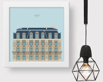 Paris Minimalist Travel Art Print, Snippet of the City's Architectural Detail, Souvenir Poster Gift for Home Decor from France