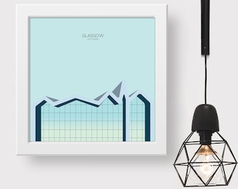Glasgow Minimalist Travel Art Print, Snippet of the City's Architecture Detail, Souvenir Poster Gift for Home Decor from Scotland