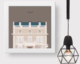 London Minimalist Travel Art Print, Snippet of the City's Architectural Detail, Souvenir Poster Gift for Home Decor from the UK