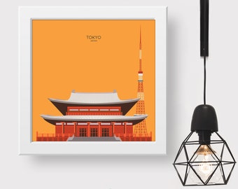 Tokyo Travel Minimalist Art, Snippet of Tokyo Architectural Detail, Souvenir Print Gift for Home Decor from Japan