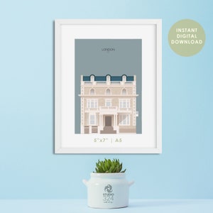 London Print, London Wall Art, London Poster, Vereinigtes Königreich Kunst, Architektur Print, Architektur Poster- digitaler Download 5x7- A5 size