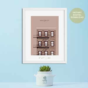 New York City Poster - digitaler Download 5x7- A5 Postkarte - New York Reise Poster - USA Andenken Geschenk