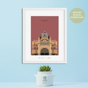 Melbourne City Print, Melbourne Wall Art Poster, Australia Print, Australia Poster, Architektur Drucke - digitaler download A5 Größe