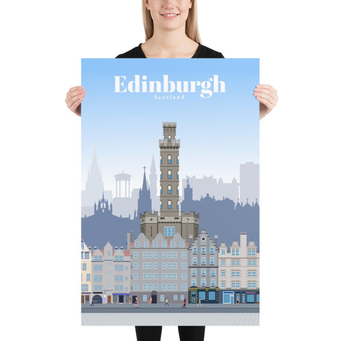 Edinburgh City Travel Poster UK Wall Art Print Vintageprint Etsy