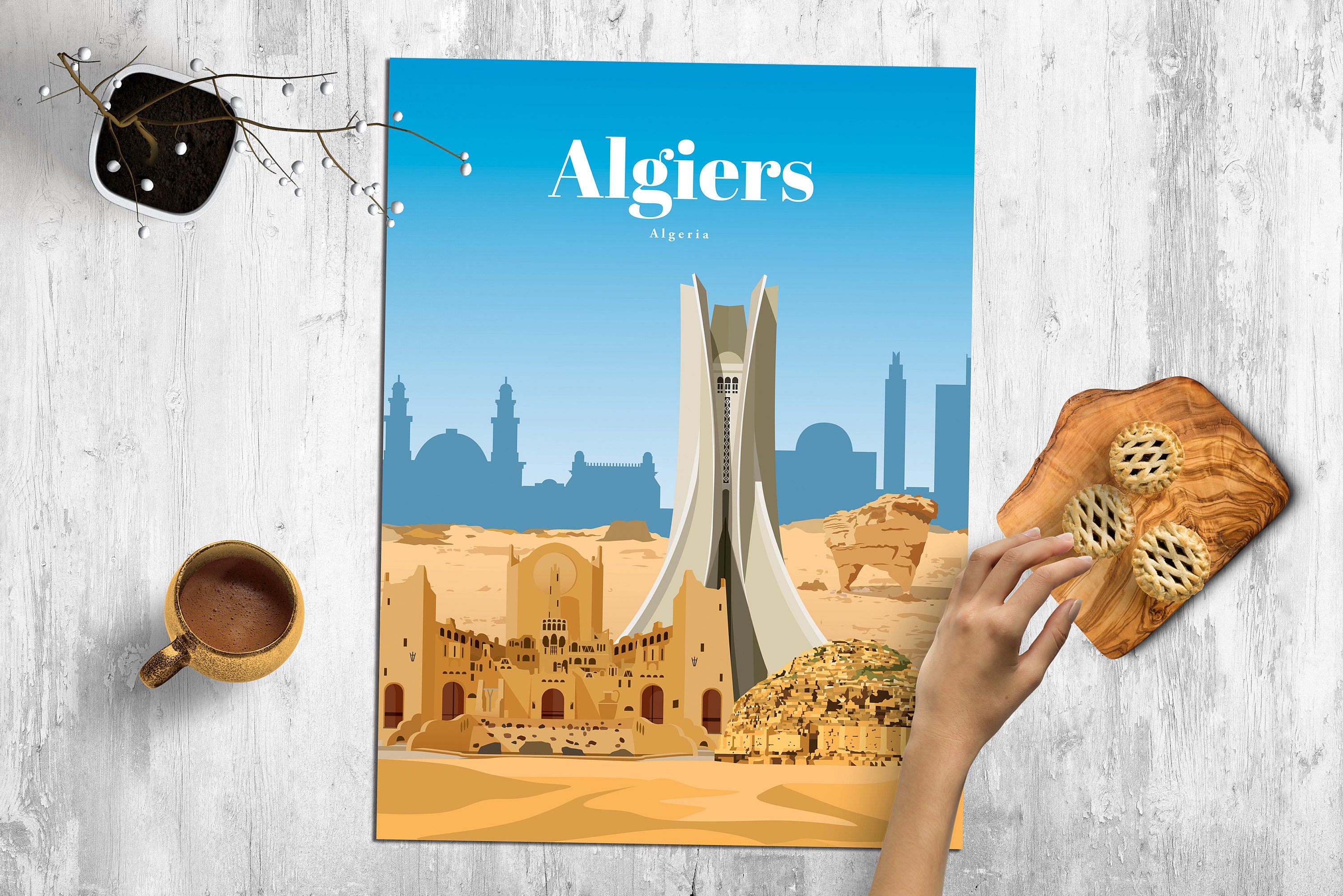 Affiche d'impression murale sur le thème du jeu Algeria