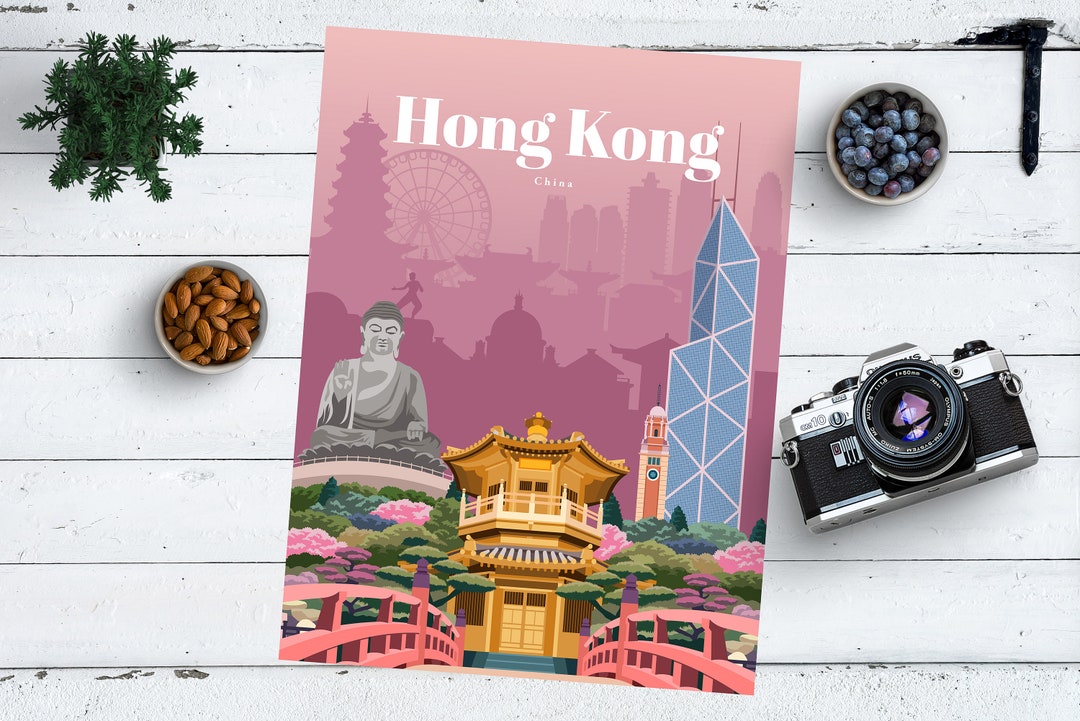 Hong Kong Print, Hong Kong Poster, Hong Kong Travel Poster, Hong Kong ...