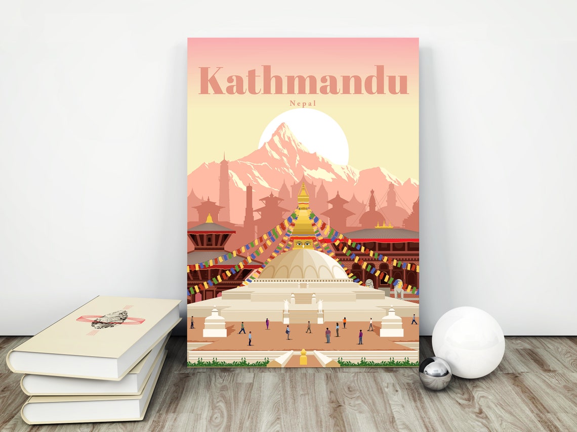 Kathmandu Print Kathmandu Wall Art Kathmandu Poster Nepal Etsy