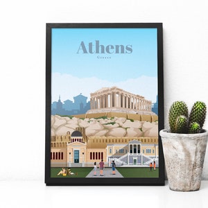 Greece travel poster - Athens print