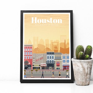 USA travel poster - Houston print