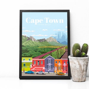 Cape Town print  - South Africa travel poster
