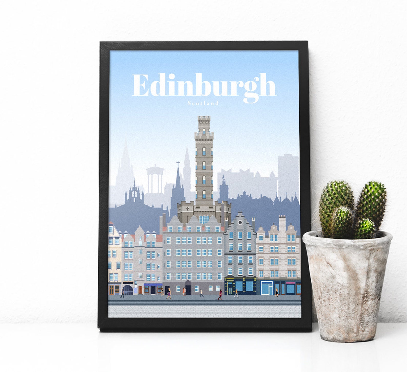 Edinburgh City Travel Poster UK Wall Art Print VintagePrint | Etsy