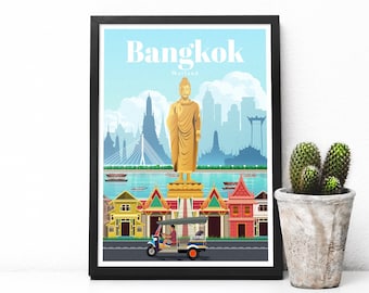 Póster de viaje a Tailandia - Bangkok print
