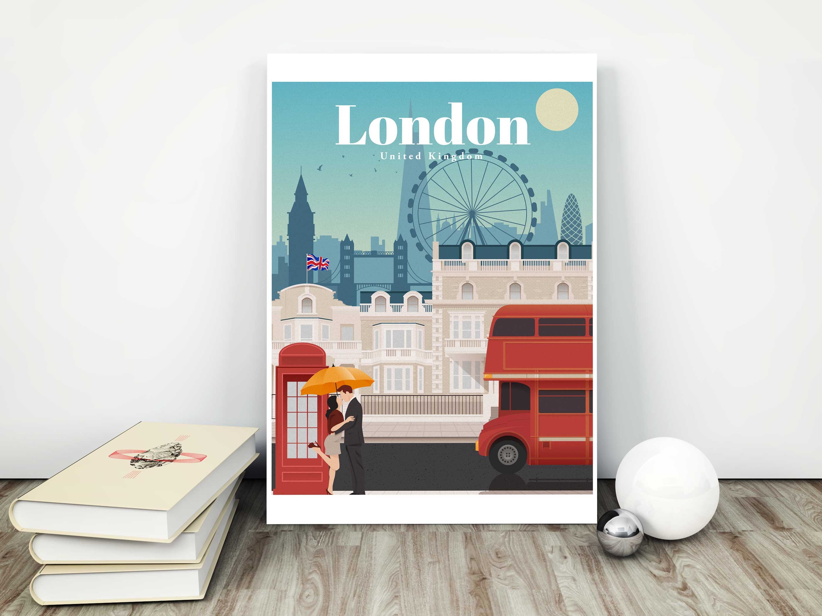 London Travel Poster Wall Art Poster Prints of London City Etsy