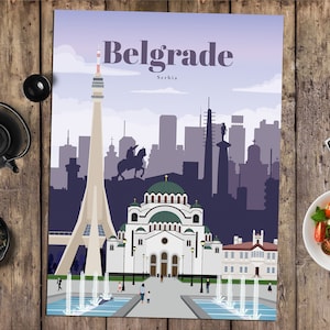 Belgrade Print, Belgrade Wall Art, Belgrade Poster, Serbia Wall Art Print, Serbia Travel Poster, Architecture Vintage Print