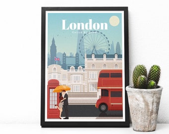 London Print - London poster - London Wall Art Print - England Poster | Travel Poster