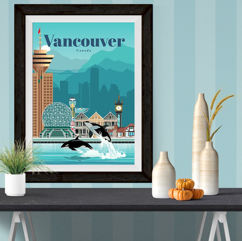Canada Travel Poster Vancouver Print Etsy UK